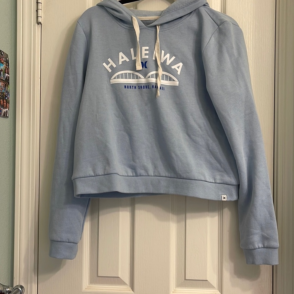 Baby blue cropped hoodie